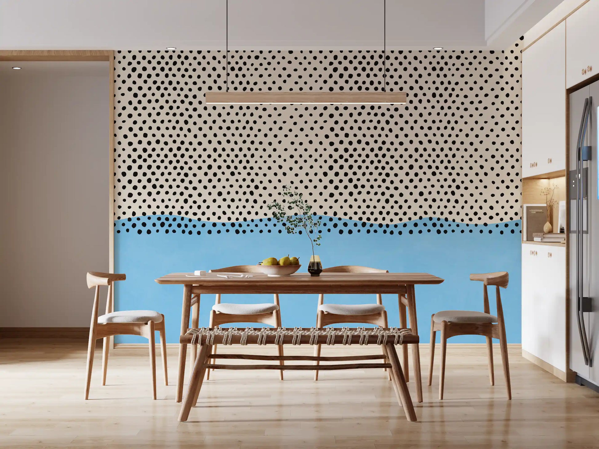 Dotted Horizon Coastal Accent Wall Mural