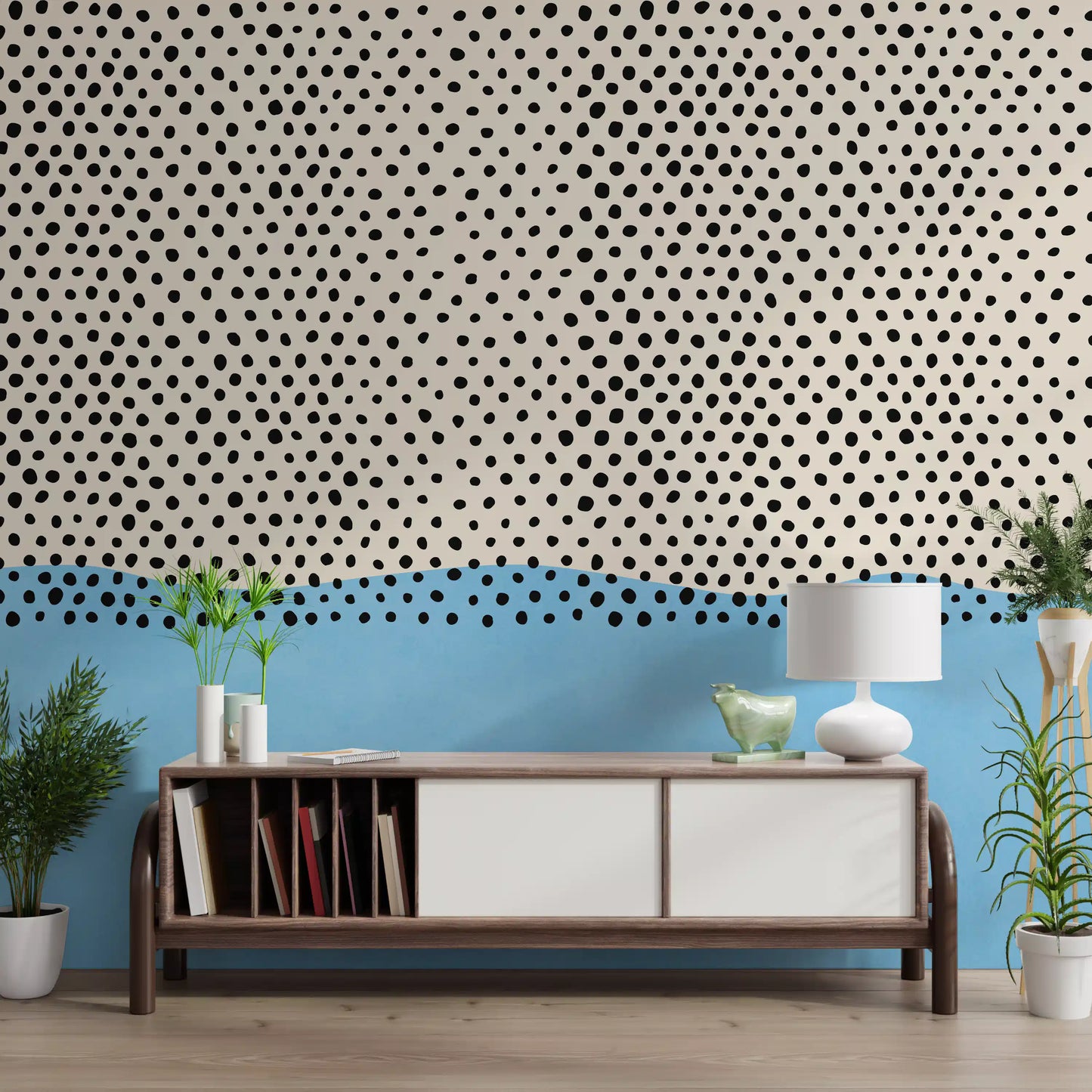 Dotted Horizon Coastal Accent Wall Mural