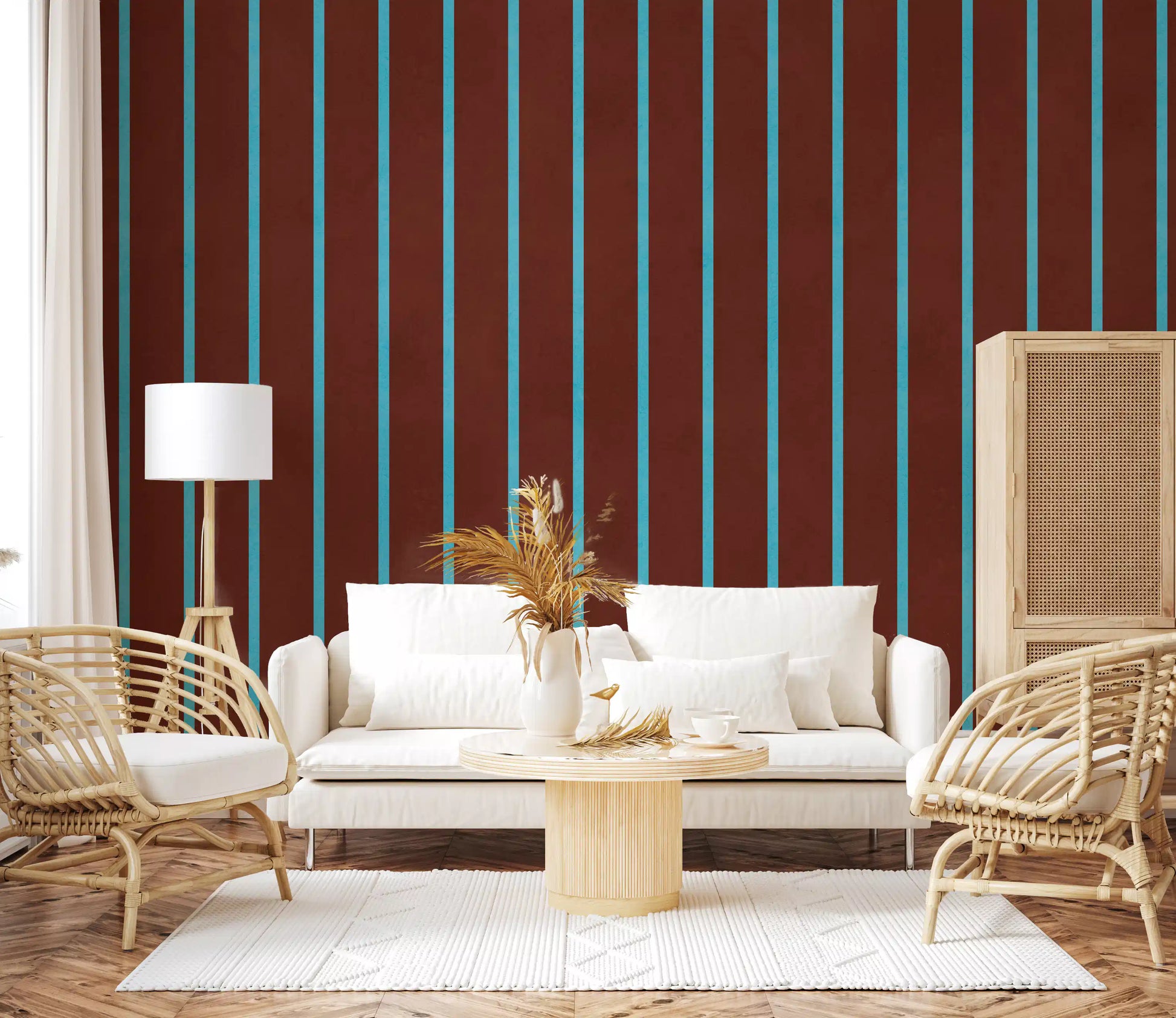 Rustic Earth and Sky Stripe Wall Mural