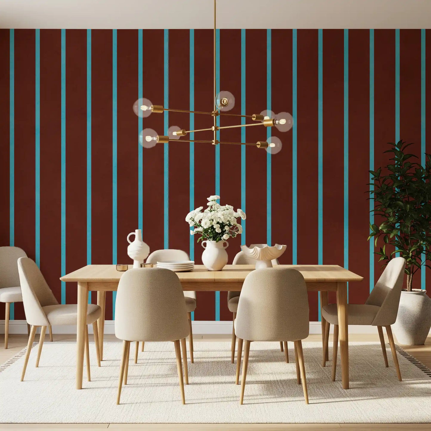 Rustic Earth and Sky Stripe Wall Mural
