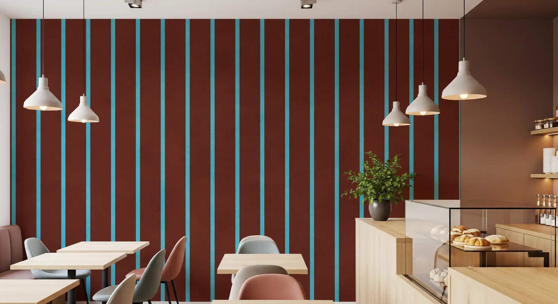 Rustic Earth and Sky Stripe Wall Mural