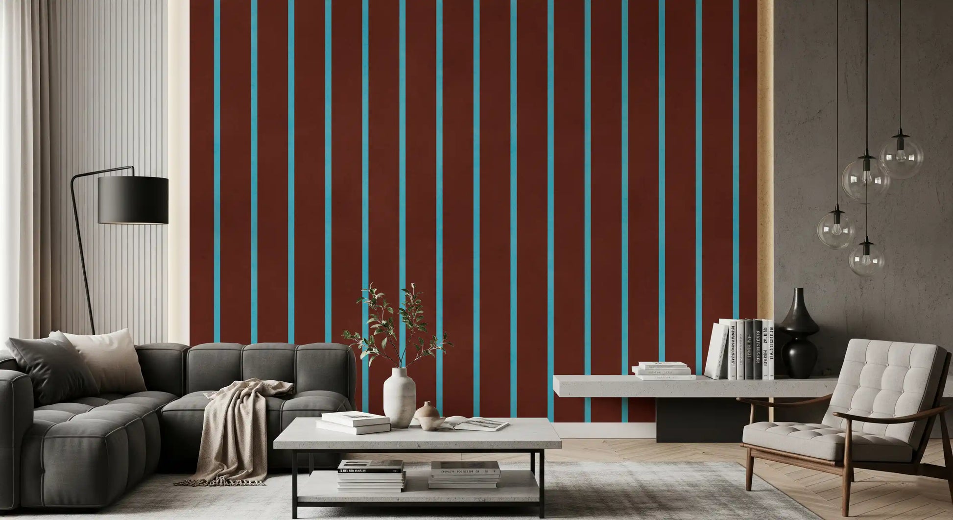 Rustic Earth and Sky Stripe Wall Mural