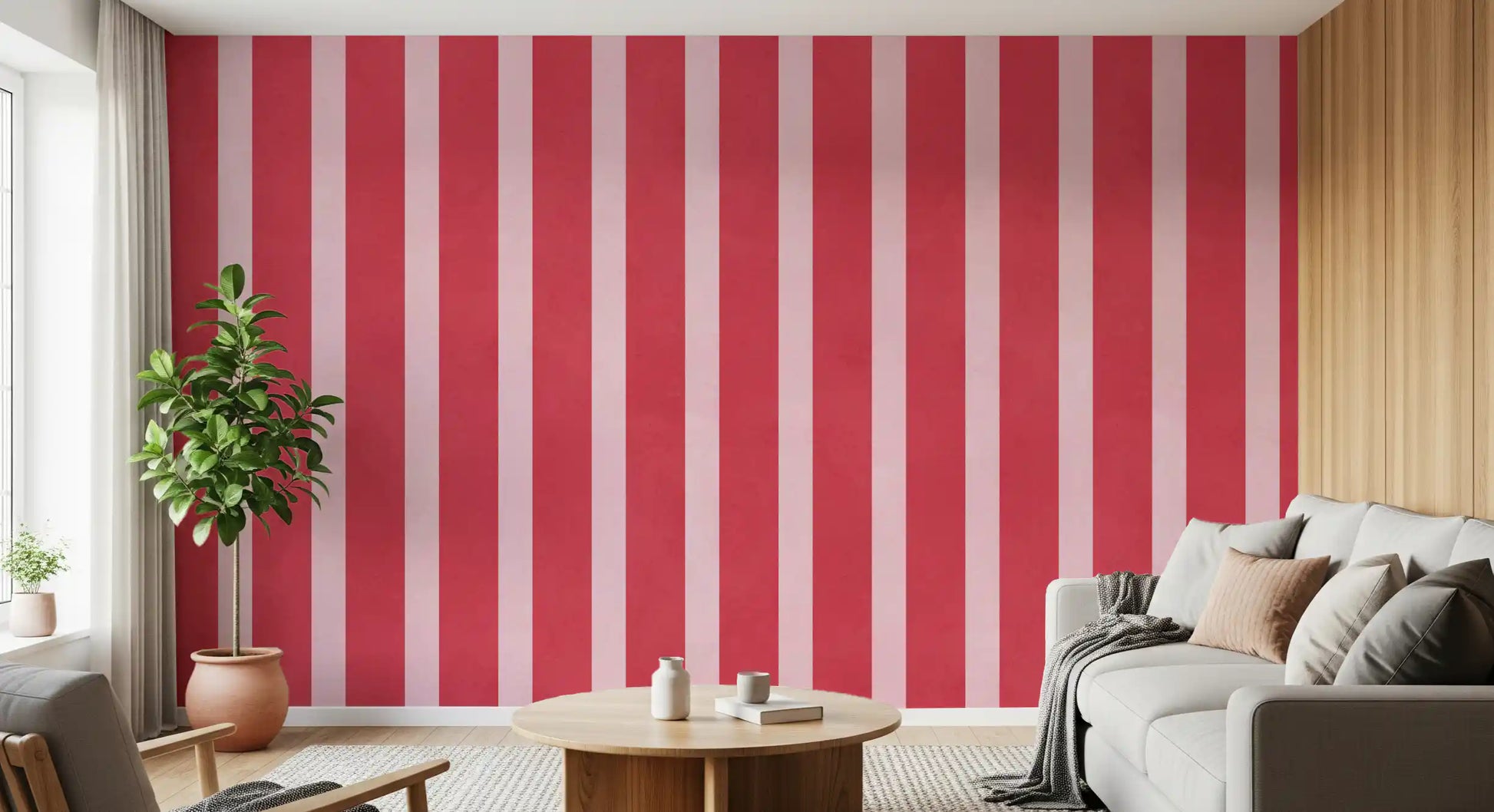 Candy Striped Vertical Texture Wall Mural