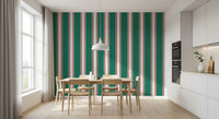 Classic Emerald Stripe Pattern Wall Mural