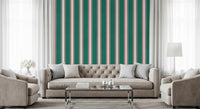 Classic Emerald Stripe Pattern Wall Mural