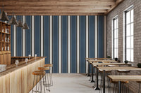 Classic Navy Striped Pattern Wall Mural