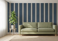 Classic Navy Striped Pattern Wall Mural