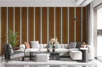 Classic Earth Tone Vertical Stripe Wall Mural