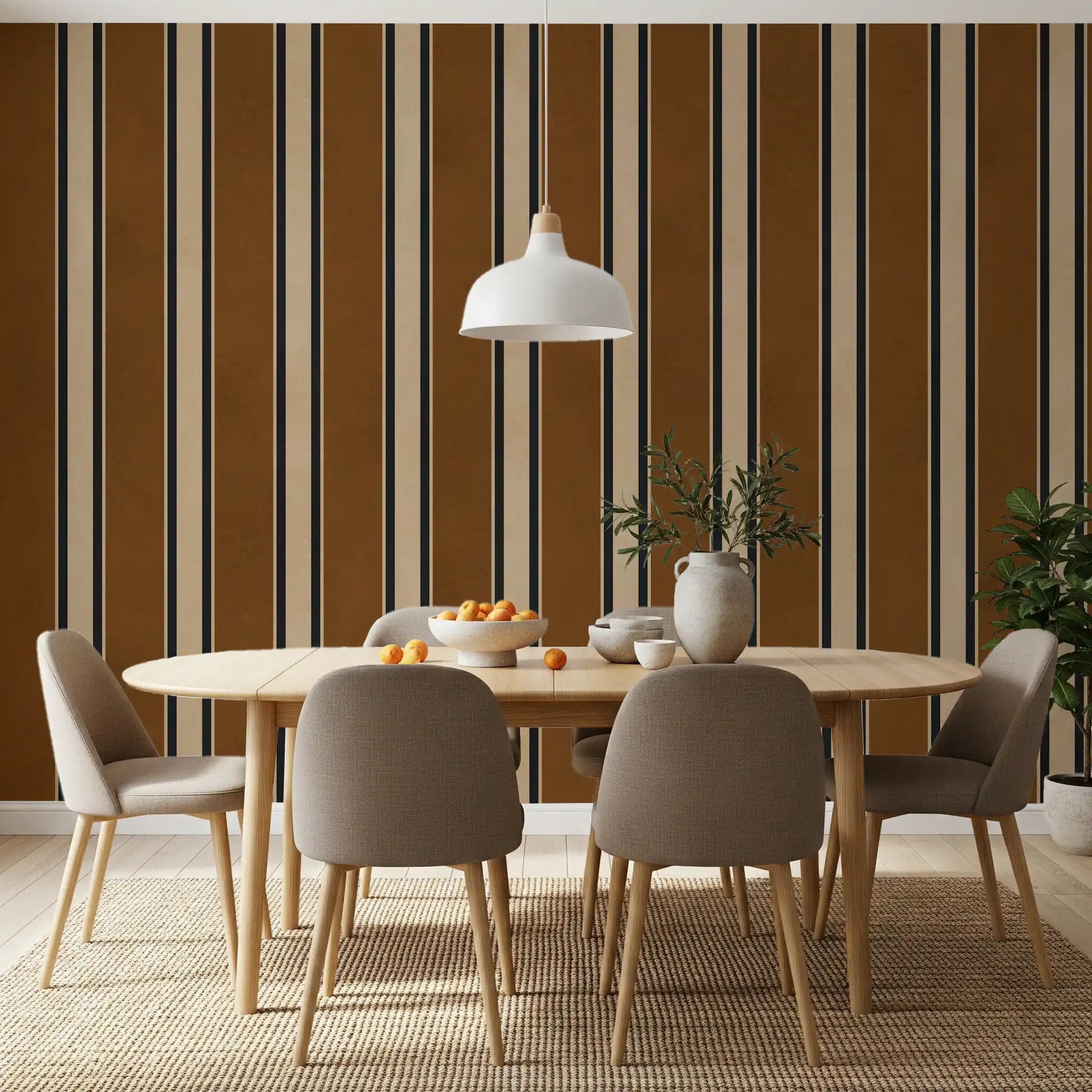 Classic Earth Tone Vertical Stripe Wall Mural