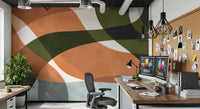 Curvas orgânicas abstratas em tons terrosos. Wall Mural