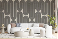 Ondas geométricas monocromáticas Wall Mural