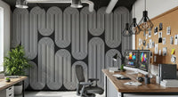 Arcos de onda minimalistas em monocromático Wall Mural