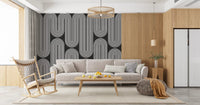 Arcos de onda minimalistas em monocromático Wall Mural