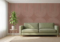 Motivo de linha arqueada em terracota Wall Mural