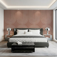 Motivo de linha arqueada em terracota Wall Mural