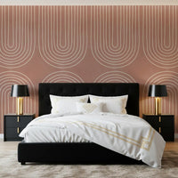 Motivo de linha arqueada em terracota Wall Mural