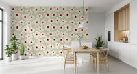 Retro Sage Daisy Meadow Wall Mural