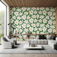 Retro Daisy Meadow Wall Mural