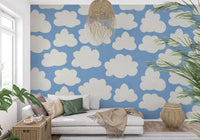 Dreamy Sky Clouds Pattern Wall Mural