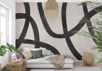 Monochrome Sculptural Loops Wall Mural
