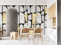 Modernist Gold and Stone Archway Motif Wall Mural