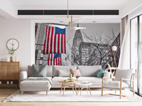 Patriotic Manhattan Cityscape Landmark Wall Mural
