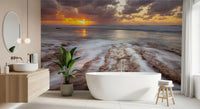 Golden Ocean Sunset Horizon Wall Mural