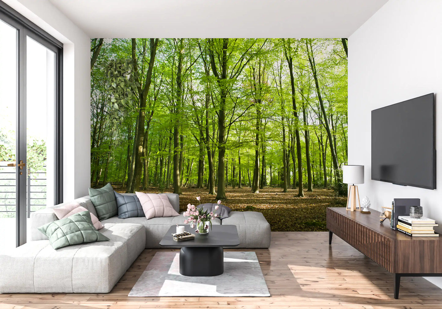 Sunlit Spring Beech Grove Wall Mural