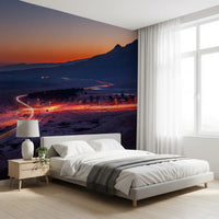 Desert Highway Sunset Horizon Wall Mural