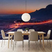 Desert Highway Sunset Horizon Wall Mural
