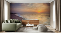 Golden Hour Coastal Horizon Wall Mural