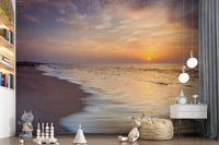 Golden Hour Coastal Horizon Wall Mural