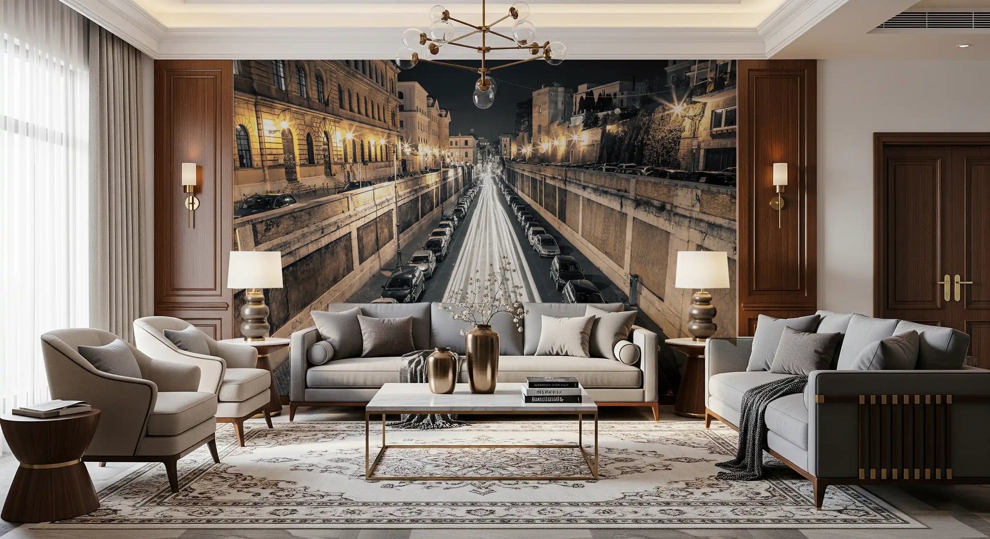 Nocturnal City Light Motion Wall Mural
