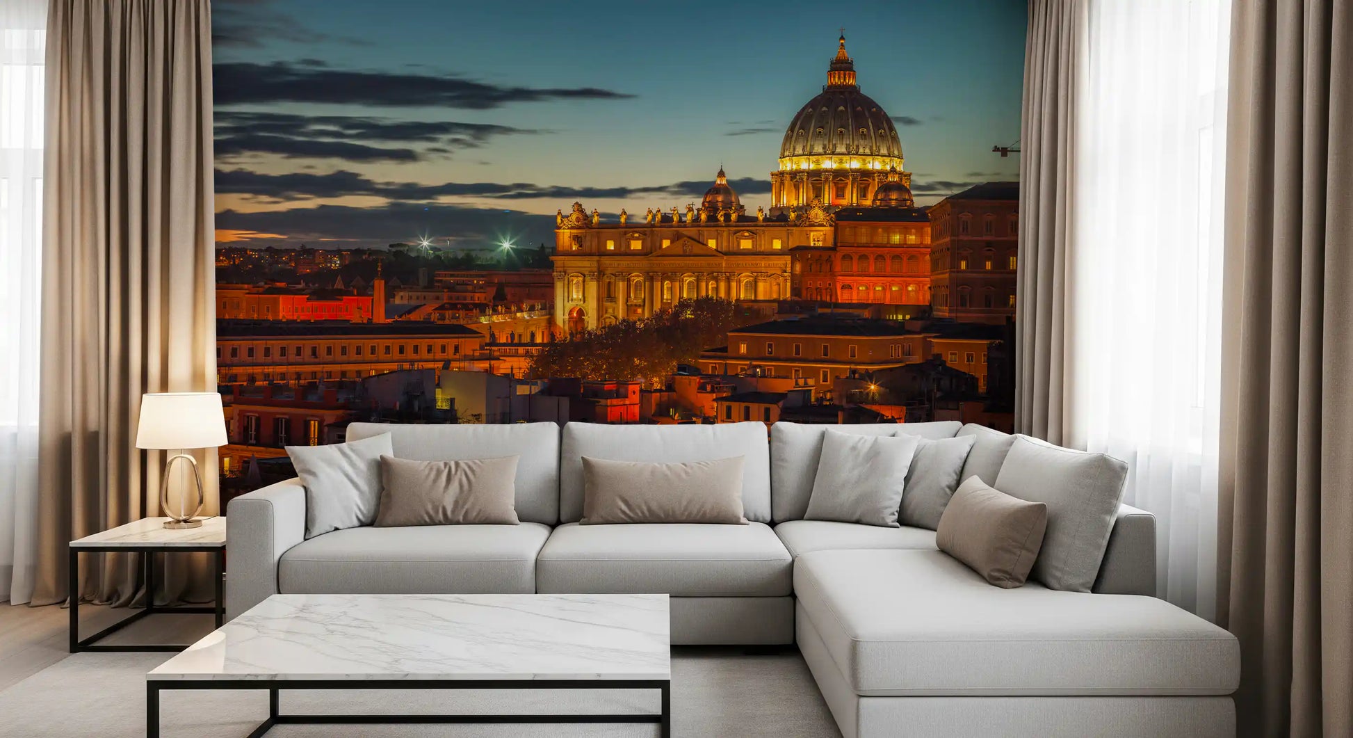 Roman Twilight Basilica View Wall Mural