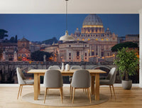 St. Peter’s Basilica Twilight Panorama Wall Mural