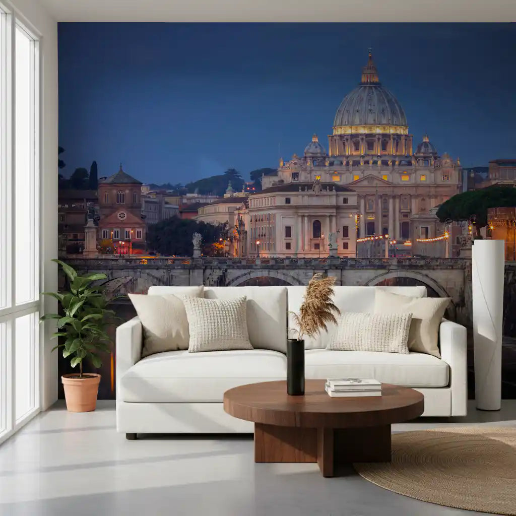 St. Peter’s Basilica Twilight Panorama Wall Mural