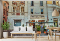 Italian Piazza Street Scene Wall Mural