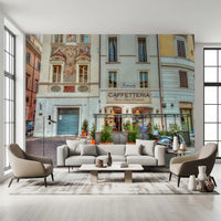 Italian Piazza Street Scene Wall Mural