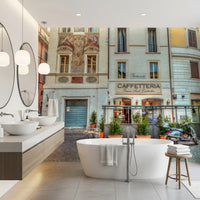 Italian Piazza Street Scene Wall Mural