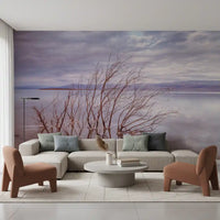 Misty Shoreline Reflection Wall Mural