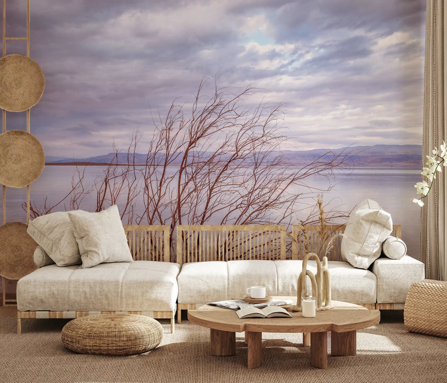 Misty Shoreline Reflection Wall Mural