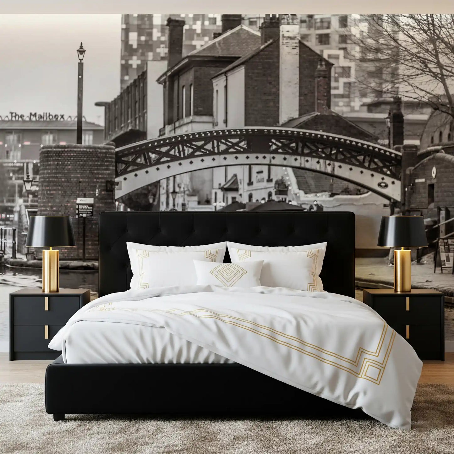 Crimson Canal Cruiser Wall Mural