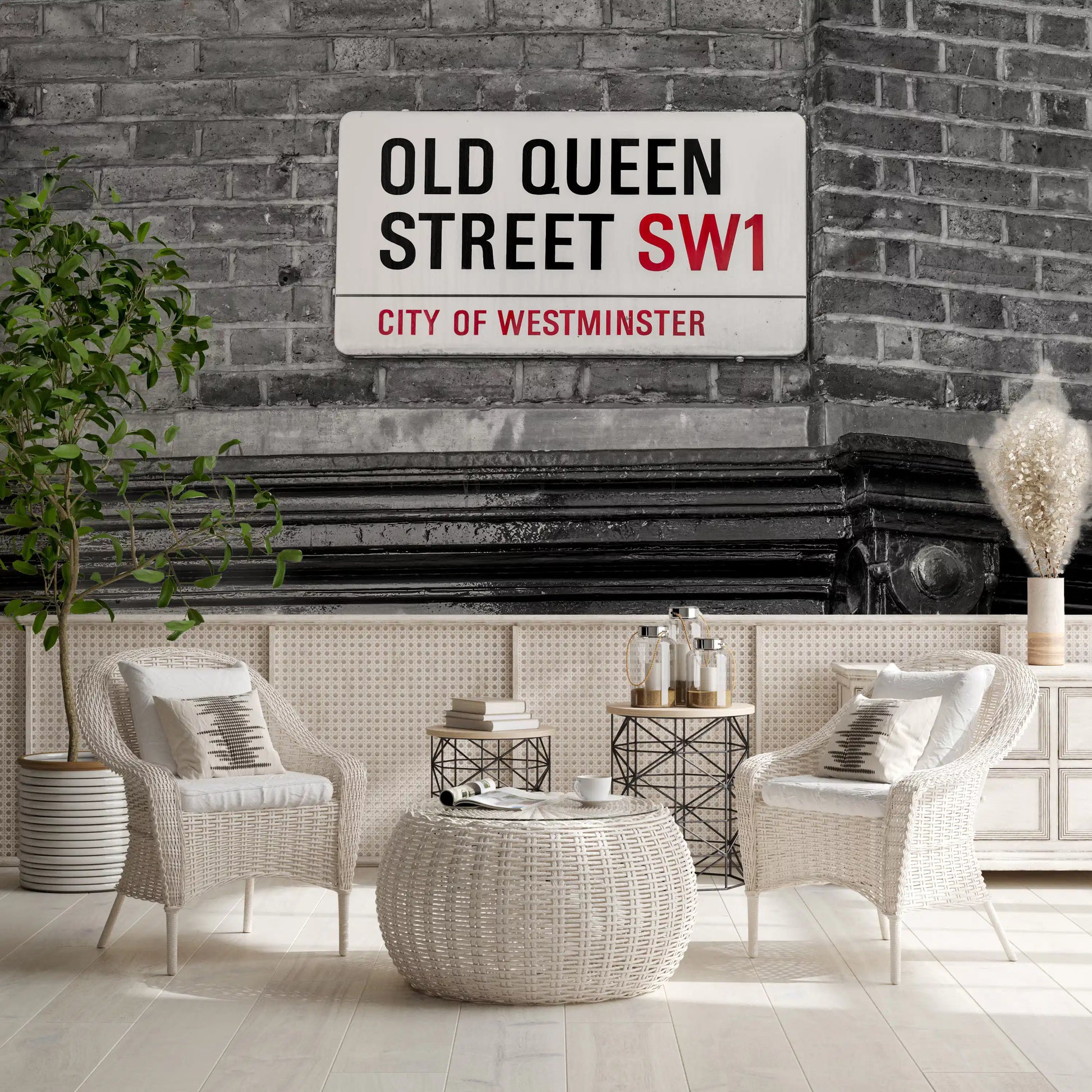 London Landmark Street Sign Wall Mural