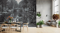 Amsterdam Canal Bicycle Scene Wall Mural