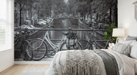 Amsterdam Canal Bicycle Scene Wall Mural