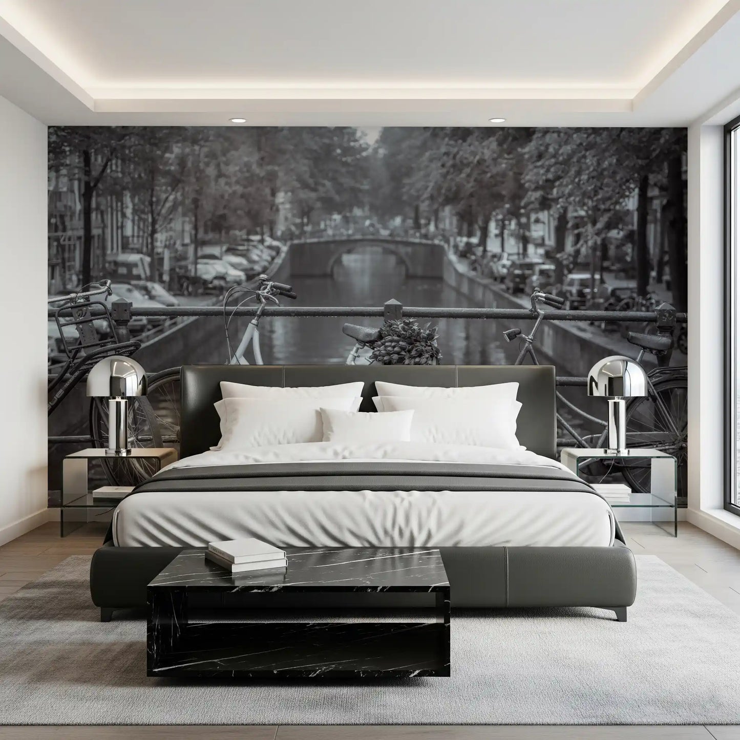 Amsterdam Canal Bicycle Scene Wall Mural