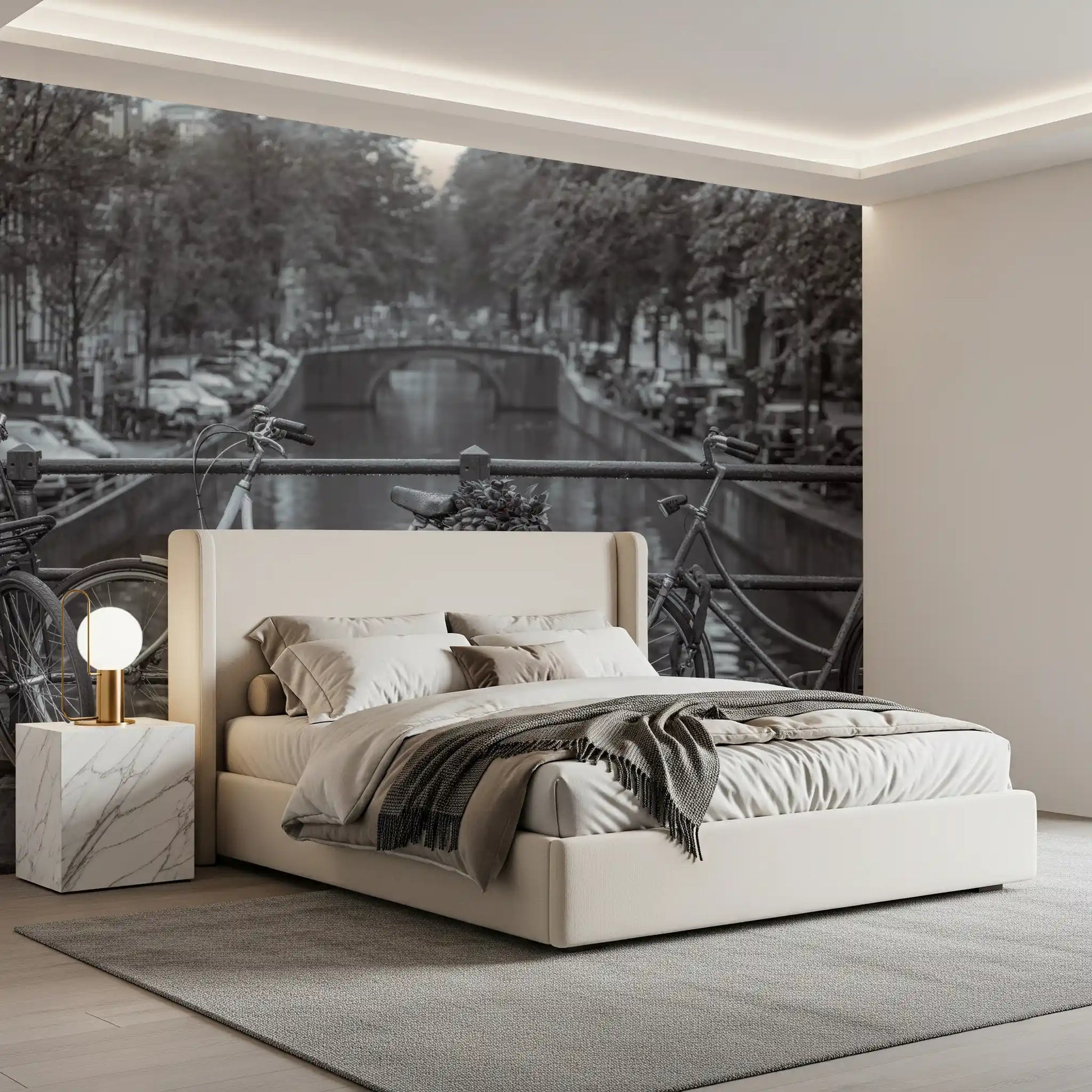 Amsterdam Canal Bicycle Scene Wall Mural