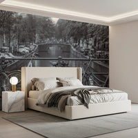 Amsterdam Canal Bicycle Scene Wall Mural