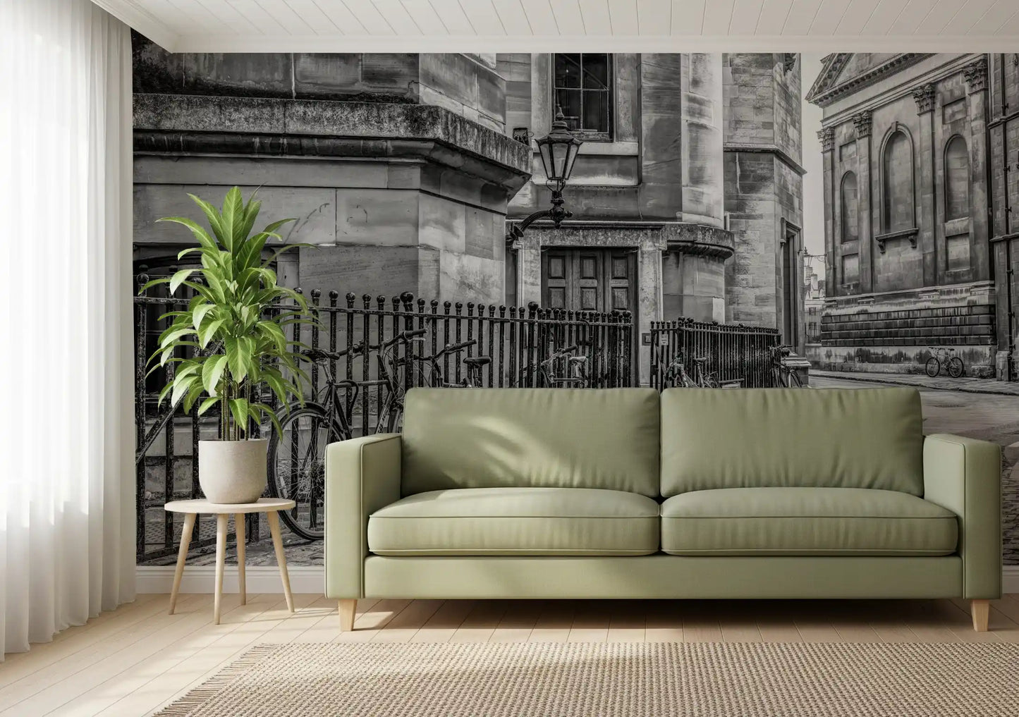 Cobbled Street and Cycles Wall Mural