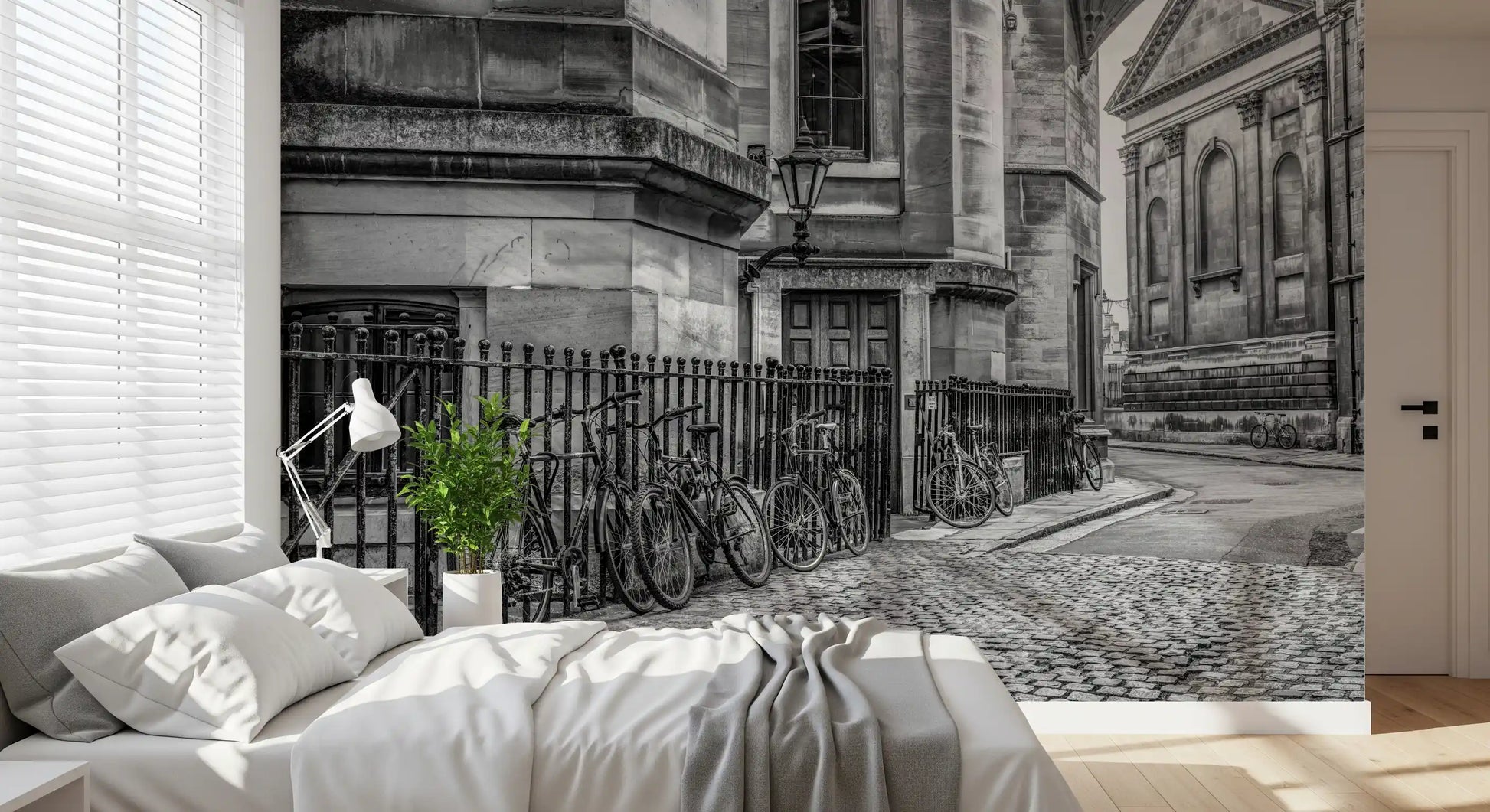 Cobbled Street and Cycles Wall Mural